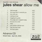 SHEAR JULES - ALLOW ME ADVANCED PROMO CD