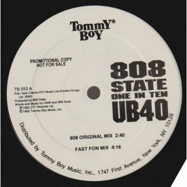 808 STATE -UB 40 - PROMO - ONE IN TEN  ( 808 ORIGINAL MIX - FAST FON MIX -UB40 VOCAL - UB 40 INSTRUMENTAL )