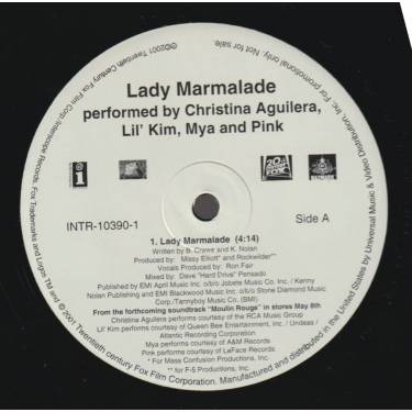AGUILERA CHRISTINA LIL KIM MYA PINK - PROMO - LADY MARMALADE / INSTRUMENTAL
