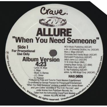 ALLURE - PROMO - WHEN YOU NEED SOMEONE ( MJ BLIGE ) ( ALBUM VERION / INSTRUMENTAL )