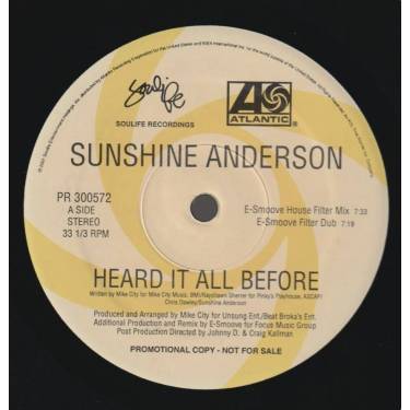 ANDERSON SUNSHINE  - PROMO - HEARD IT ALL BEFORE ( E SMOOVE HOUSE FILTER MIX / DUB - BEN WATT LAZY DOG MIX / BONUS BEATS