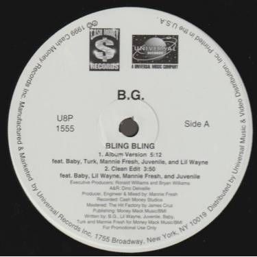 B.G. - PROMO - BLING BLING ( ALBUM VERSION - CLEAN -INSTRUMENTAL