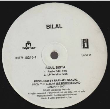 BILAL - PROMO - SOUL SISTA ( RADIO EDIT - LP VERSION - INSTR - A CAPPELLA )