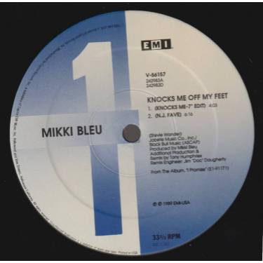 BLEU MIKKI - KNOCKS ME OFF MY FEET ( 7" EDIT  - N.J. FAVE -ZANZIBAR DUB - ZANZIBAR INSTR )