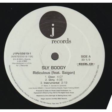 BOOGY SLY - RIDICOLOUS / CALIFORNIA REMIX ( CLEAN - DIRTY - INSTRUMENTAL )