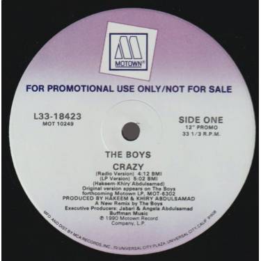 BOYS THE - PROMO - CRAZY ( RADIO -LP - INSTRUMENTAL )