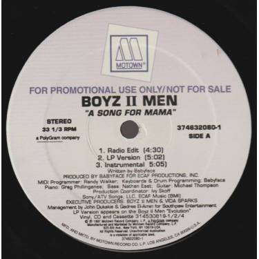 BOYZ II MEN - PROMO - A SONG FOR MAMA ( RADIO EDIT - LP VERSION - INSTRUMENTAL )