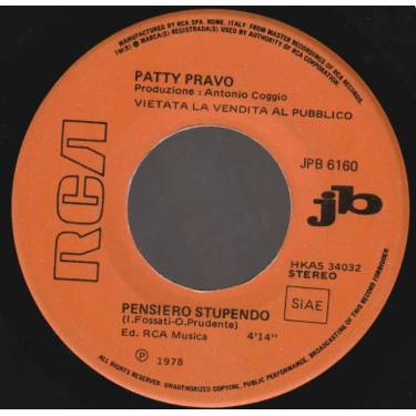 PRAVO PATTY / STEFANO ROSSO - PENSIERO STUPENDO / ODIO CHI