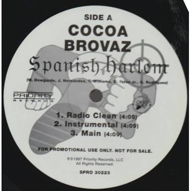 COCOA BROVAZ - PROMO - SPANISH HARLEM ( RADIO CLEAN - INSTR - MAIN - RADIO CLEAN - INSTR - TEENAGE LUV - DRAMA )