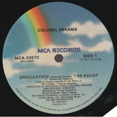 COLONEL ABRAMS - SPECULATION ( EXTENDED - RADIO EDIT - INSTR - WOO WOO VERSION )