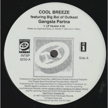 COOL BREEZE - PROMO - GANGSTA PARTNA ( LP VERSION - INSTR - BEAT MIX )