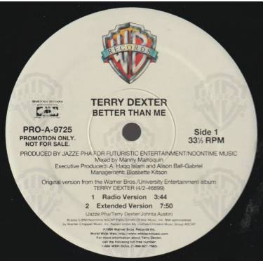 DEXTER TERRY - PROMO - BETTER THAN ME ( RADIO VERSION - EXTENDED - INSTRUMENTAL -A CAPPELLA )