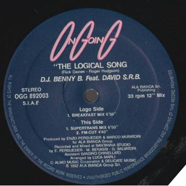 DJ BENNY B feat DAVID S.R.B. - THE LOGICAL SONG ( BREAKFAST MIX - SUPERTRANS MIX - FM CUT )