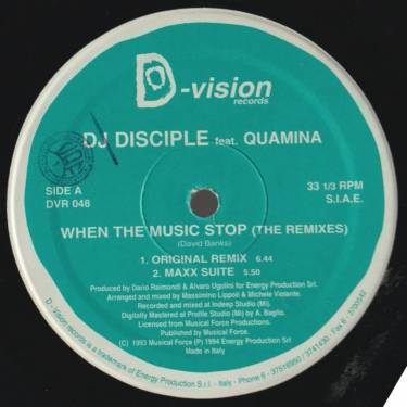 DJ DISCIPLE Feat QUAMINA - WHEN THE MUSIC STOP ( ORIGINAL MIX- MAXX SUITE - I LUV MUZIK VERSION - PYRAMYD VERSION