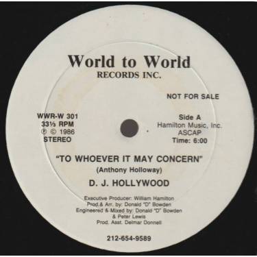 DJ HOLLYWOOD - PROMO - TO WHOEVER IT MAY CONCERN / INSTRUMENTAL