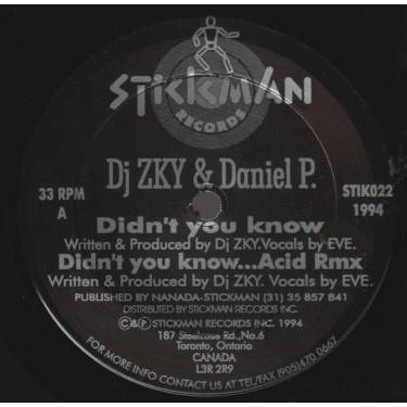 DJ ZKY & DANIEL P - DIDN'T YOU KNOW / ...ACID RMX / IT'S A NEAR / RUBBER HAUS MIX