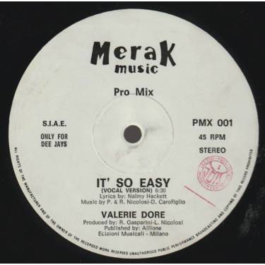 DORE VALERIE / LEAR AMANDA - PROMO - IT'S SO EASY ( VOCAL ) / NO CREDIT CARD