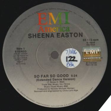 EASTON SHEENA - SO FAR SO GOOD ( EXTENDED DANCE VERSION - DUB MIX ) / MAGIC OF LOVE ( EDITED VERSION )