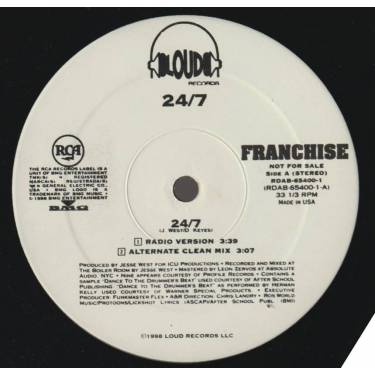 FRANCHISE - PROMO - 24 / 7 ( RADIO VERSION - ALTERNATE CLEAN -ALBUM VERSION - INSTR )