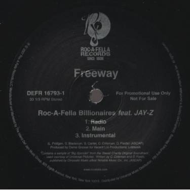 FREEWAY feat JAY-Z - PROMO - ROC A FELLA BILLIONAIRES ( RADIO - MAIN  -INSTRUMENTAL )