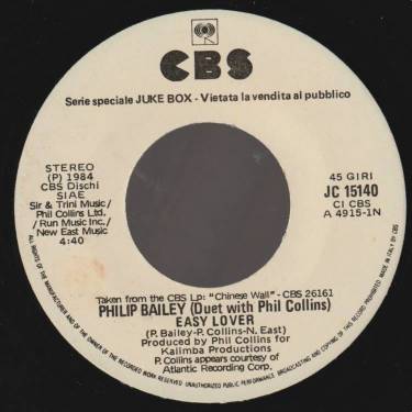 BAILEY PHILIP WITH PHIL COLLINS / TAFFY - EASY LOVER / WALK INTO THE DAYLIGHT