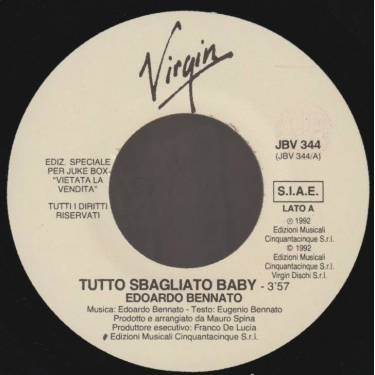 BENNATO EDOARDO - TUTTO SBAGLIATO BABY / ATTENTO JOE