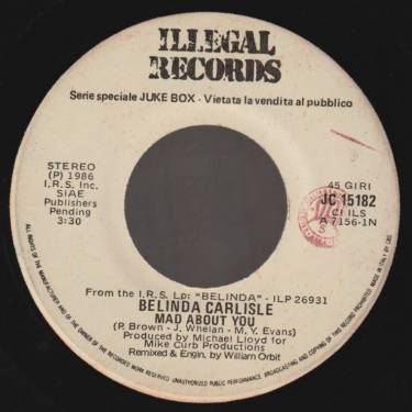 CARLISLE BELINDA / DOCTOR & THE MEDICS - MAD ABOUT YOU / SPIRIT IN THE SKY