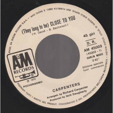 CARPENTERS / PAUL BRETT SAGE - ( THEY LONG TO BE ) CLOSE TO YOU / 3D MONA LISA