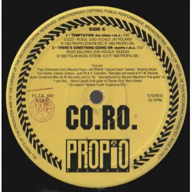 CO.RO - BECAUSE THE NIGHT RAY RMX ( SPRINGSTEEN - SMITH ) / TEMPTATION / THERE'S SOMETHING GOING ON / YOUR LOVE ( INTRO …