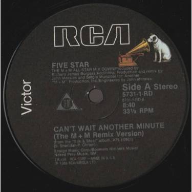 FIVE STAR - CAN'T WAIT ANOTHER MINUTE ( THE M+M REMIX VERSION - THE M GROOVE - THE STREET GROOVE - ANOTHER MINUTE OF BREAKDOWN