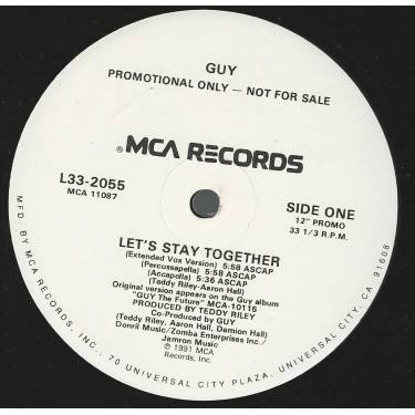 GUY - PROMO - LET'S STAY TOGETHER ( EXTENDED VOX VERSION - PERCUSSAPPELLA - ACCAPPELLA - RADIO EDIT - INSTR - SUITE )