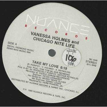 HOLMES VANESSA AND CHICAGO NIGHT LIFE - TAKE MY LOVE / RADIO EDIT / HOUSE MIX