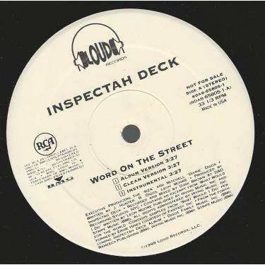 INSPECTAH DECK - PROMO - WORD ON THE STREET / MOVERS & SHAKERS ( ALBUM VERSION - CLEAN - INSTRUMENTAL  )