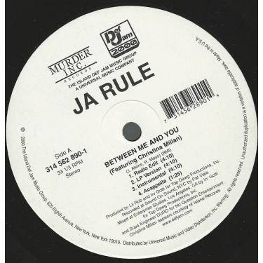 JA RULE - BETWEEN ME AND YOU ( FEAT CHRISTINA MILIAN ) / DIE ( RADIO EDIT - LP VERSION - INSTR )