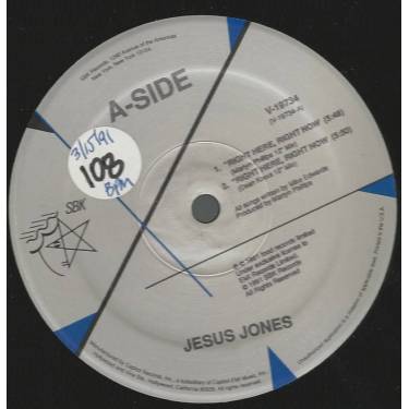 JONES JESUS - RIGHT HERE RIGHT NOW ( MARTYN PHILLIPS 12" MIX - DEAN KREXA 12" MIX )/ INTERNATIONAL BRIGHT / YOUNG THING