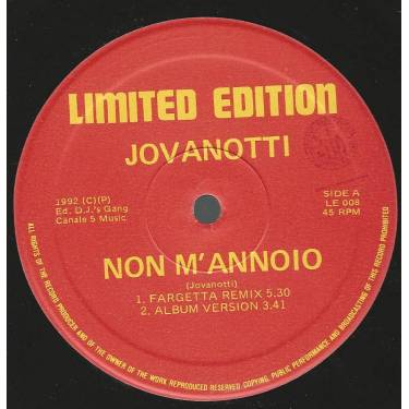 JOVANOTTI - NON M'ANNOIO ( FARGETTA RMX - ALBUM VERSION - PIERPA RMX - PIERCAPPELLA )