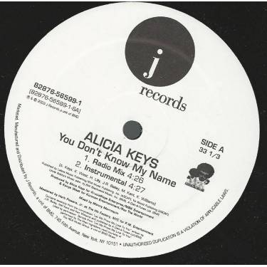 KEYS ALICIA - YOU DON'T KNOW MY NAME ( RADIO MIX - INSTR - ALBUM MIX - ACAPPELLA)