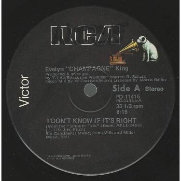 KING EVELYN " CHAMPAGNE " - I DON'T KNOW IF IT'S RIGHT / WE'RE GOING TO A PARTY