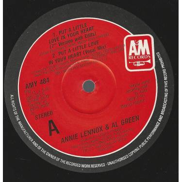 LENNOX ANNIE & AL GREEN - PUT A LITTLE LOVE IN YOUR HEART ( 7" VERSIONS - VOCAL MIX ) / A GREAT BIG PIECE OF LOVE