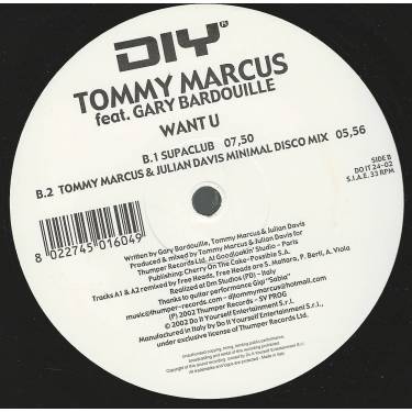 MARCUS TOMMY feat GARY BARDOUILLE - WANT U ( FREE HEADS EXTENDED  - MAT'S ALARM DUB - SUPACLUB - MINIMAL DISCO MIX )