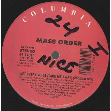 MASS ORDER - LIFT EVERY VOICE ( TAKE ME AWAY ) ( ZANZIBAR MIX -NEW BORN 7" EDIT - 12" VERSION - ACCAPPELLA )