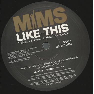 MIMS - PROMO - LIKE THIS ( RADIO EDIT CLEAN - ALBUM - INSTR - ACAPPELLA )